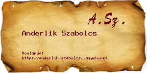 Anderlik Szabolcs névjegykártya