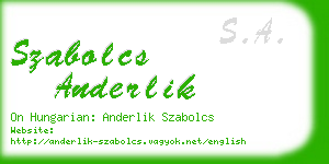 szabolcs anderlik business card